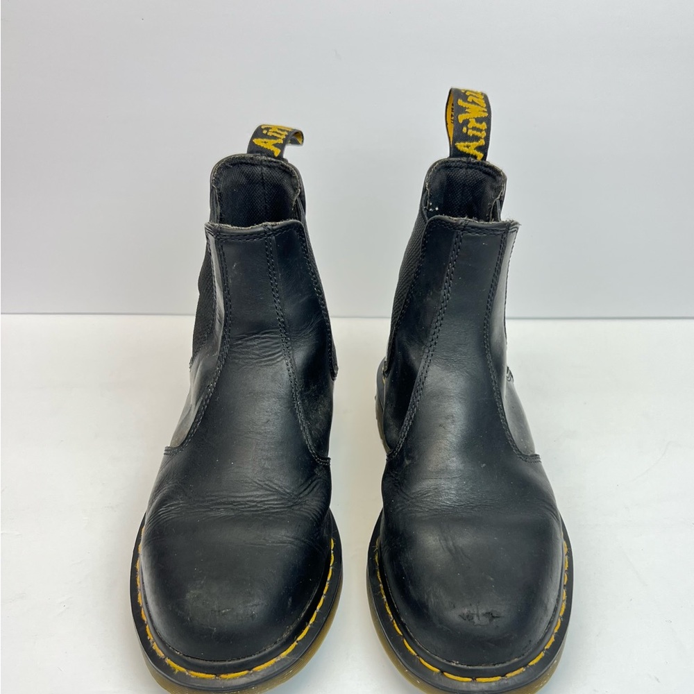 Dr. Martens Boots Women’s Size 8 Black Leather Chelsea Boots Yellow Stitching - Picture 8 of 9